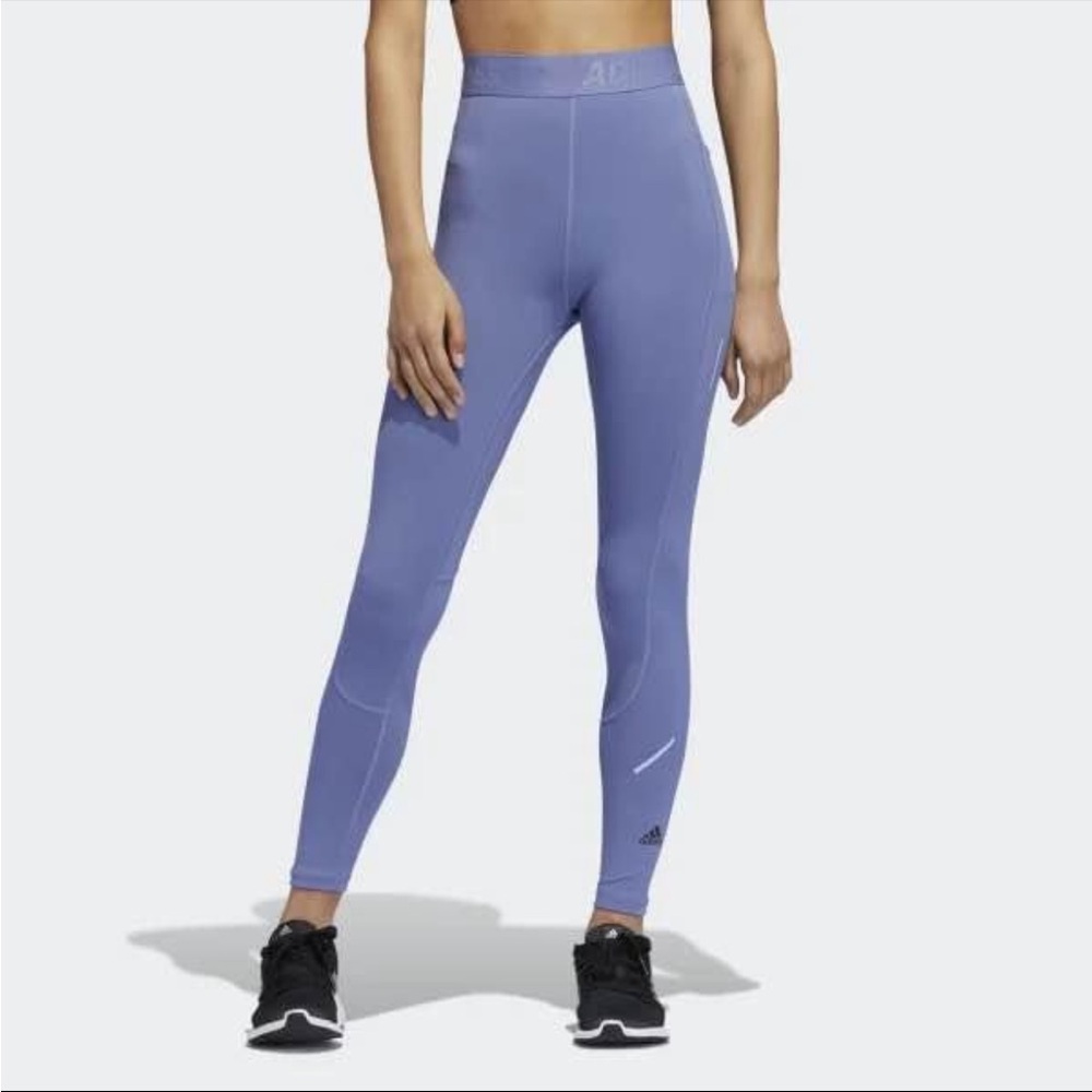 Adidas Blue Performance Leggings High-Waisted Stretch